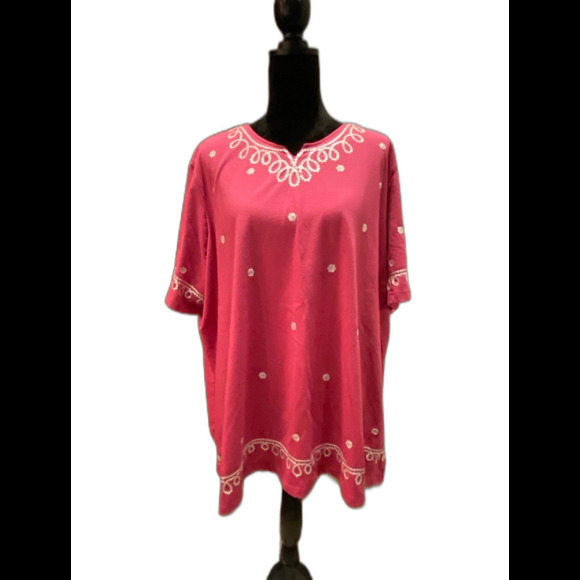 BFA Classic Womens Size 3X Pink Soft T shirt Fabric w/ Sequins Pretty! - Picture 2 of 9
